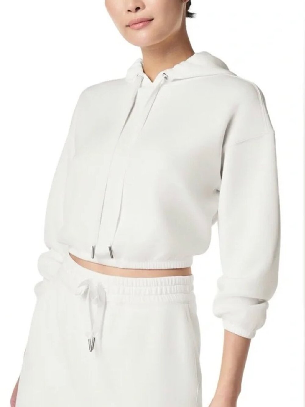 Spanx | AirEssentials Cinched Waist Cropped Hoodie Powder White, Size S